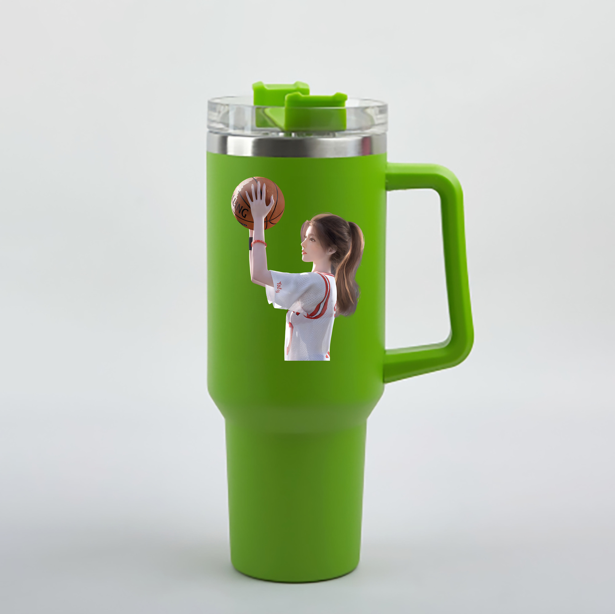（画像用） SLAM DUNK／スラムダンク 1200mL車用タンブラー - クリスタルステッカー（プラスチックストロー付き）